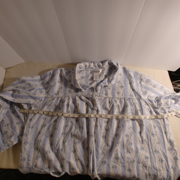USA Fundamentals Night Gown Blue Design Size 2x Cotton 2 Button Pocket - Picture 5 of 11